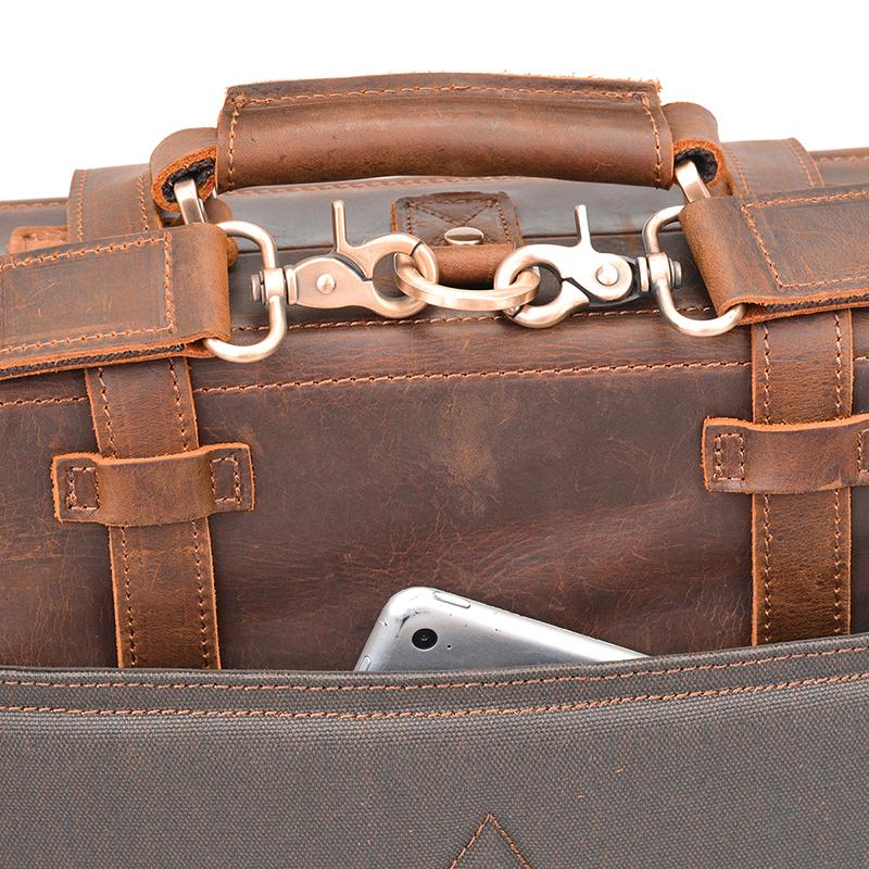 Vintage Brown Leather Backpack for Men