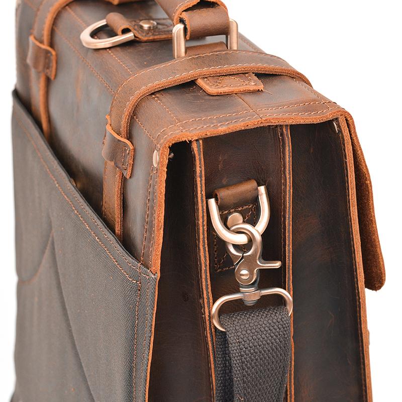 Vintage Brown Leather Backpack for Men