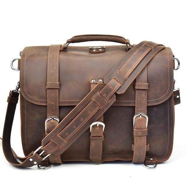 Large Capacity Vintage Leather Messenger Bag
