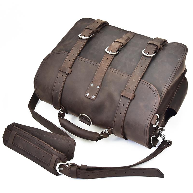 Large Capacity Vintage Leather Messenger Bag