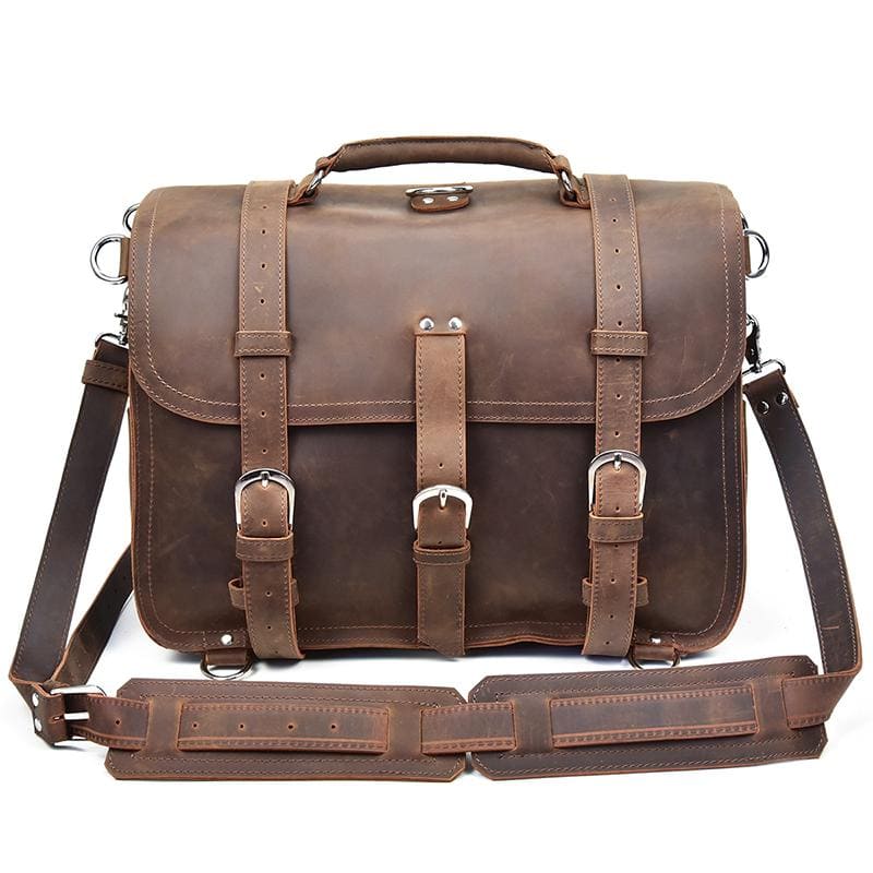 Large Capacity Vintage Leather Messenger Bag