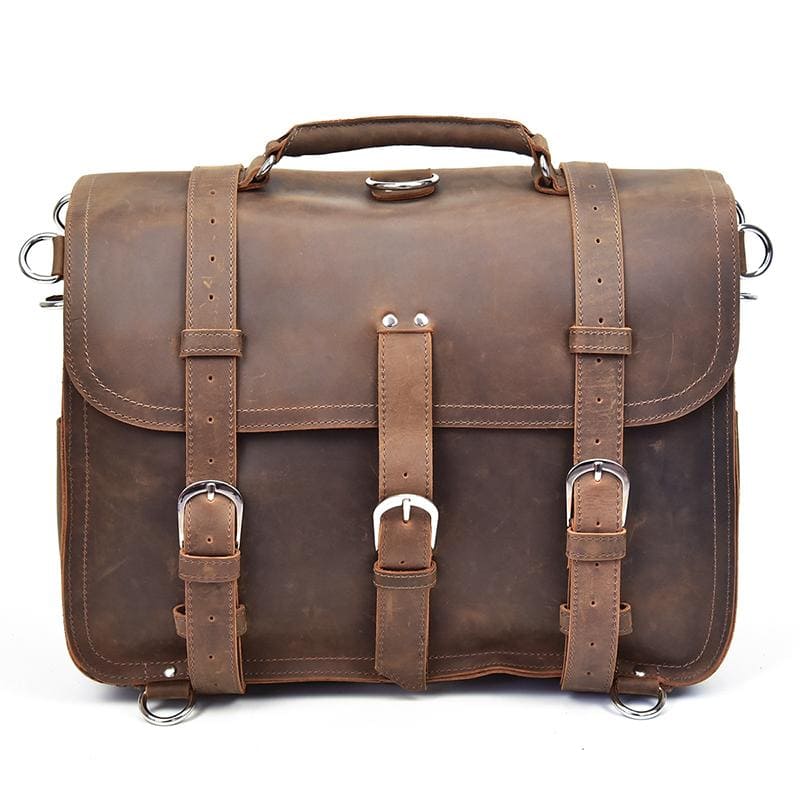 Large Capacity Vintage Leather Messenger Bag