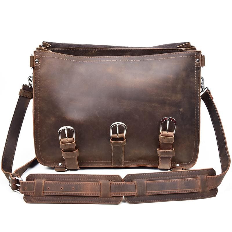 Large Capacity Vintage Leather Messenger Bag