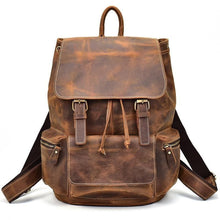 Load image into Gallery viewer, Large Vintage Leather Backpack
