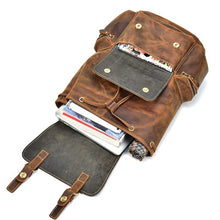 Load image into Gallery viewer, Large Vintage Leather Backpack

