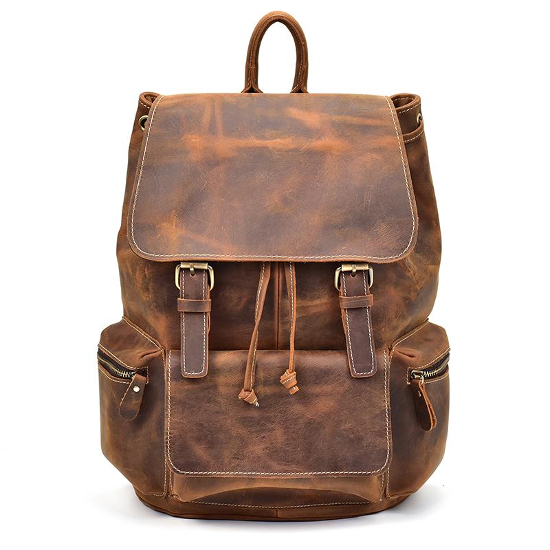 Large Vintage Leather Backpack