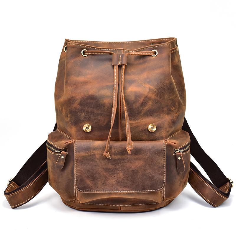 Large Vintage Leather Backpack