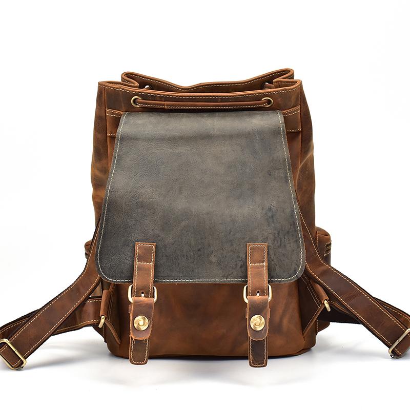 Large Vintage Leather Backpack