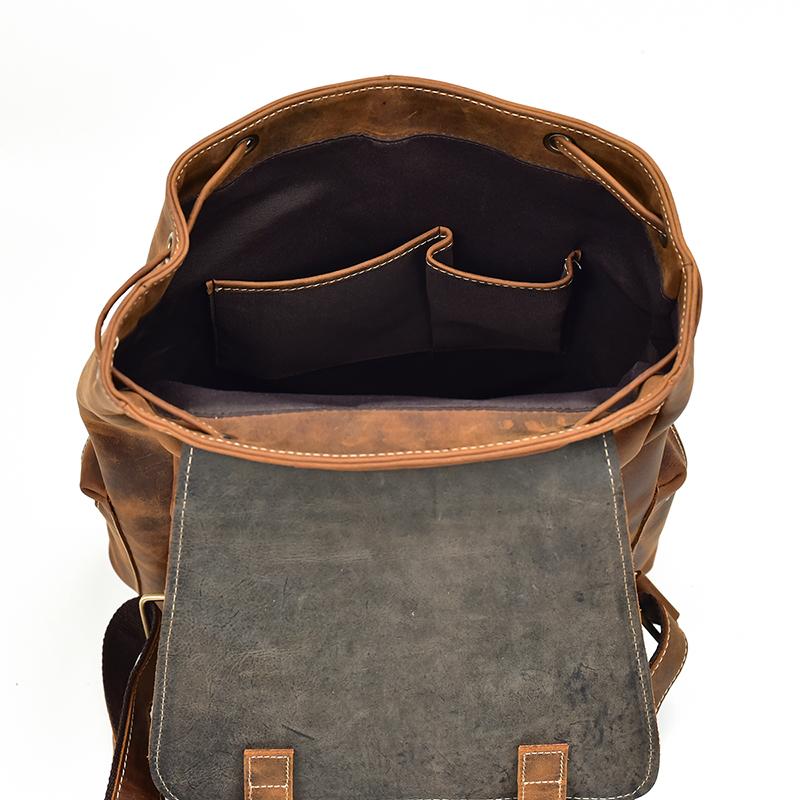 Large Vintage Leather Backpack
