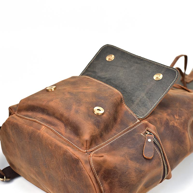 Large Vintage Leather Backpack