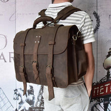 Load image into Gallery viewer, Large Capacity Vintage Leather Messenger Bag
