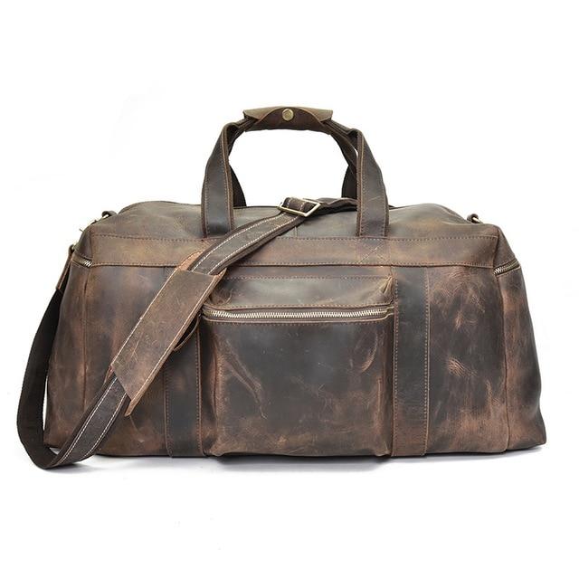 Large Capacity Leather Duffle Bag Weekender