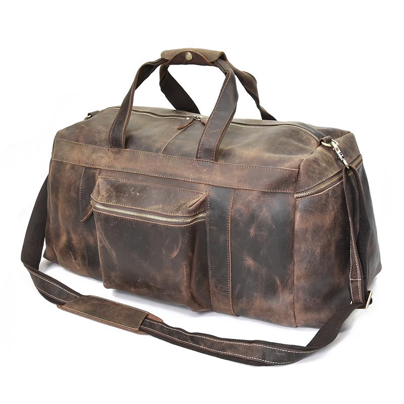 Large Capacity Leather Duffle Bag Weekender