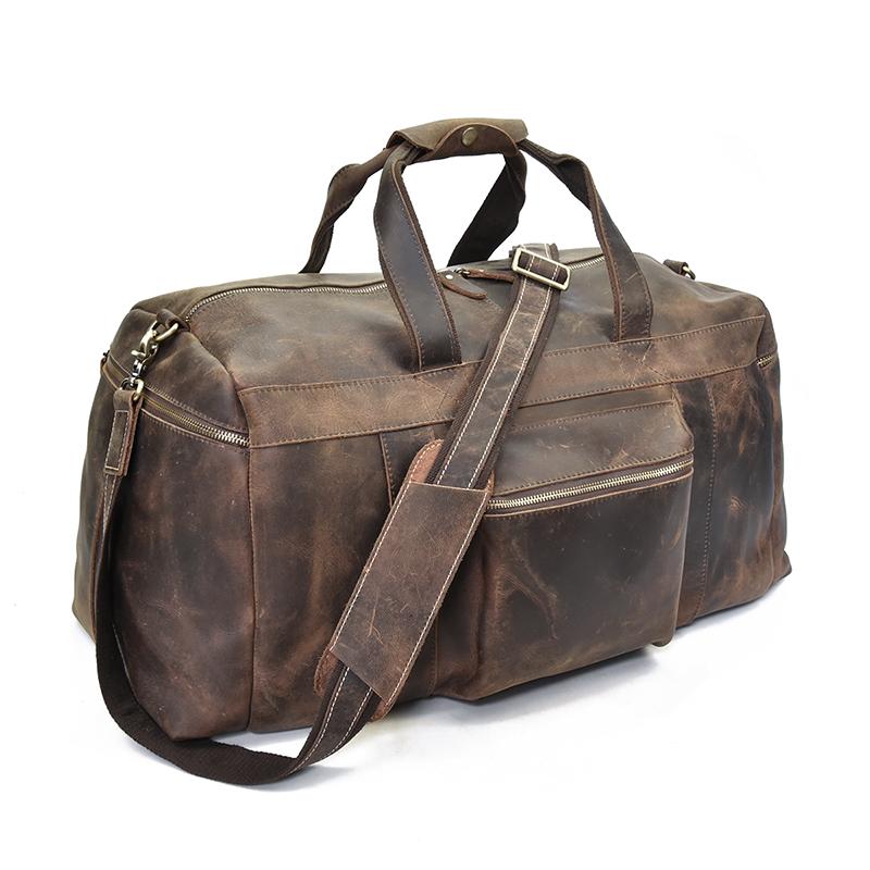 Large Capacity Leather Duffle Bag Weekender