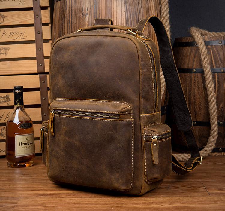 Brown Genuine Vintage Leather Backpack