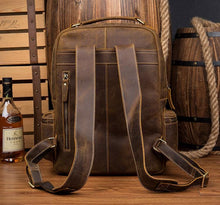 Load image into Gallery viewer, Brown Genuine Vintage Leather Backpack
