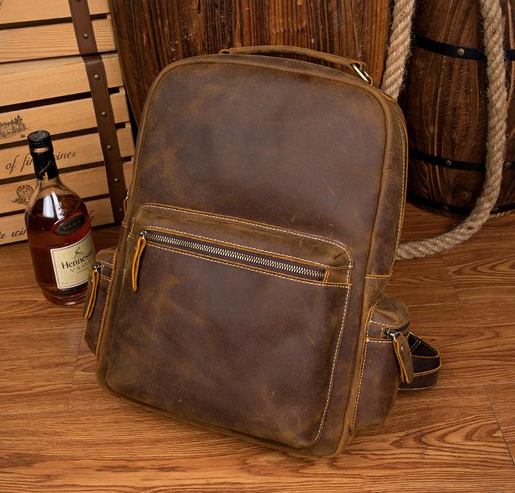 Brown Genuine Vintage Leather Backpack