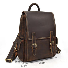 Load image into Gallery viewer, Classic Vintage Handcrafted Leather Backpack
