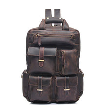 Load image into Gallery viewer, Large Handmade Genuine Leather Backpack
