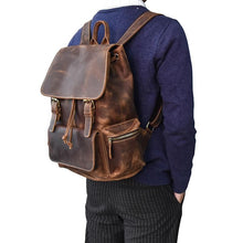 Load image into Gallery viewer, Large Vintage Leather Backpack

