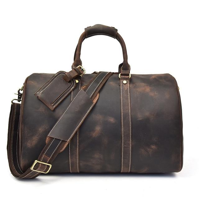 Small Leather Duffle Bag Travel Bag