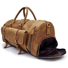 Load image into Gallery viewer, Bard Weekender Handmade Leather Duffle Bag
