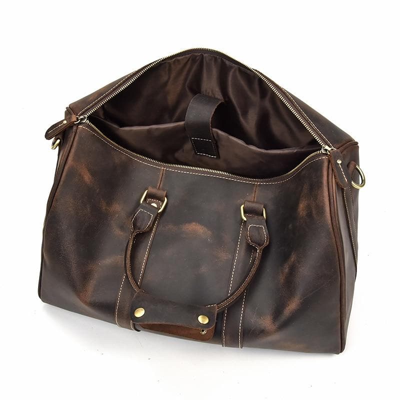 Small Leather Duffle Bag Travel Bag