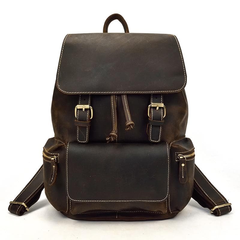 Large Vintage Leather Backpack