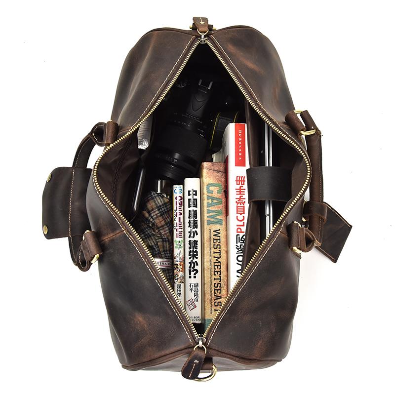Small Leather Duffle Bag Travel Bag