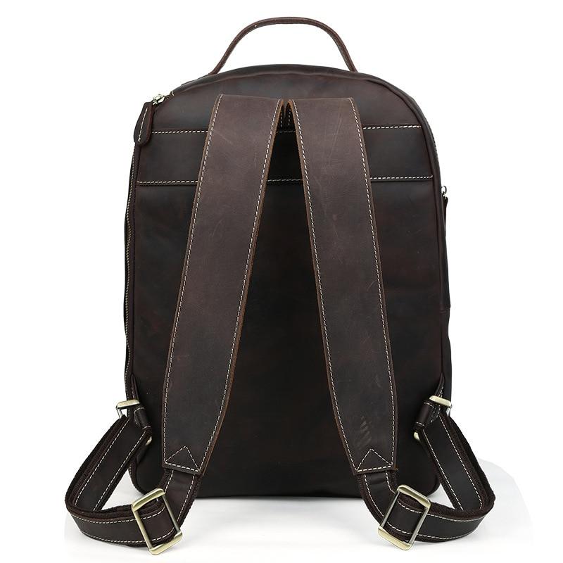 Coffee Full Grain Leather Backpack