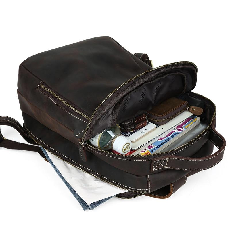 Coffee Full Grain Leather Backpack