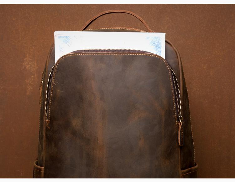 Genuine Vintage Leather Minimalist Backpack