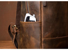 Load image into Gallery viewer, Genuine Vintage Leather Minimalist Backpack
