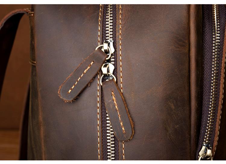 Genuine Vintage Leather Minimalist Backpack