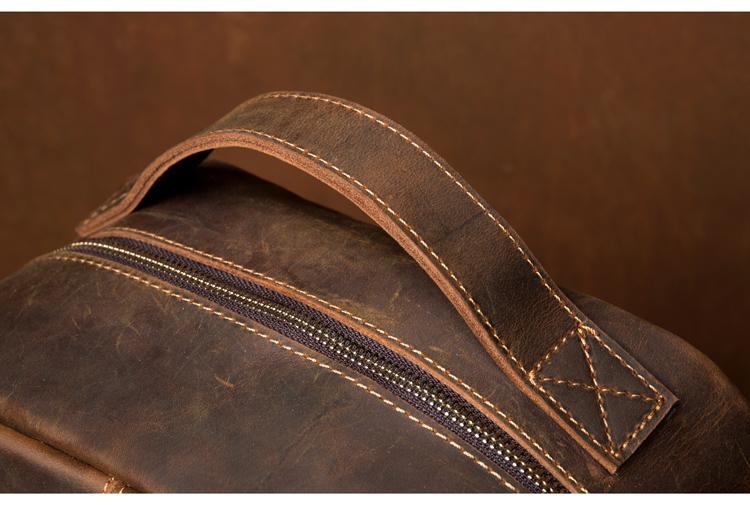 Genuine Vintage Leather Minimalist Backpack