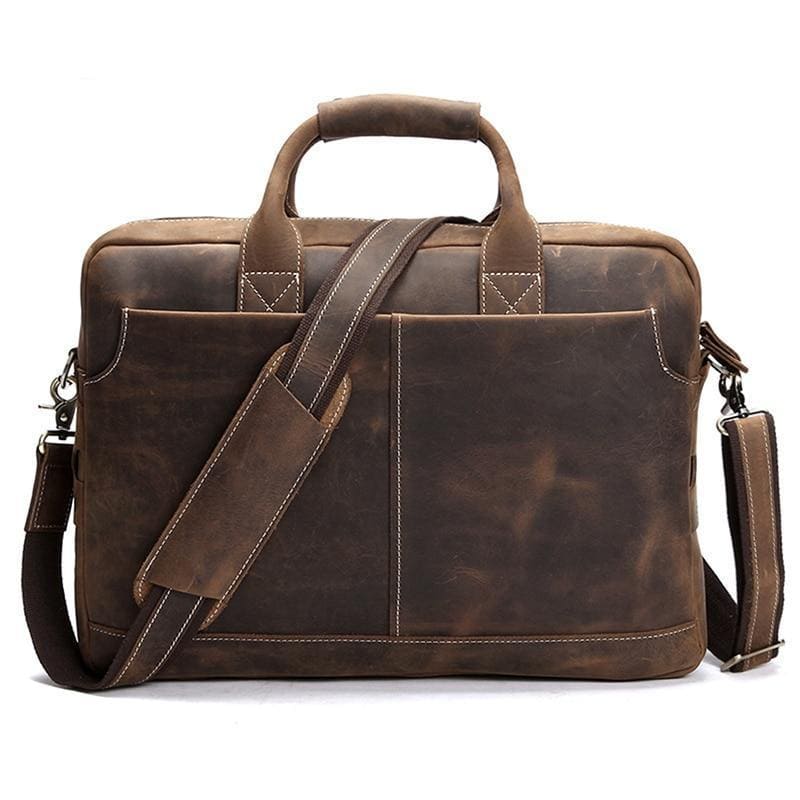 Classic Briefcase Vintage Leather Messenger Bag