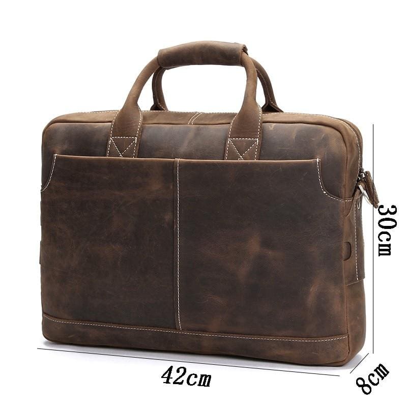 Classic Briefcase Vintage Leather Messenger Bag