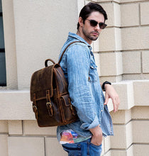 Load image into Gallery viewer, Classic Vintage Handcrafted Leather Backpack
