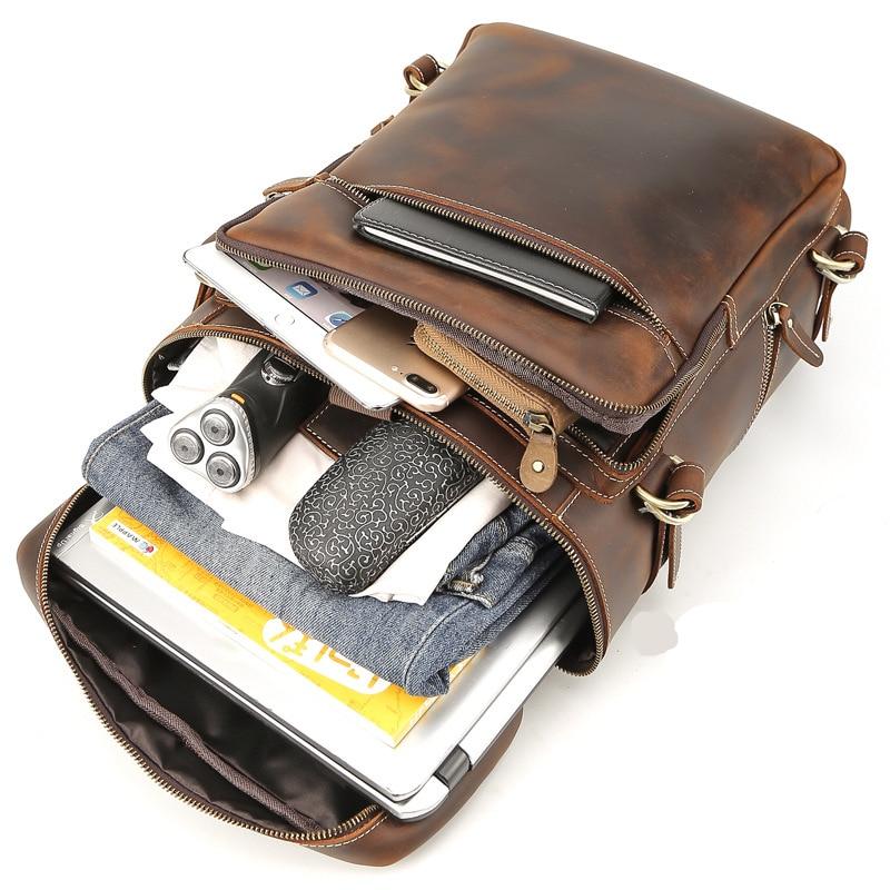 Retro Handmade Vintage Leather School Backpack