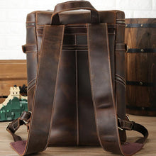 Load image into Gallery viewer, Retro Handmade Vintage Leather School Backpack
