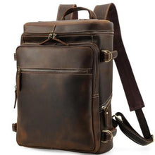 Load image into Gallery viewer, Retro Handmade Vintage Leather School Backpack
