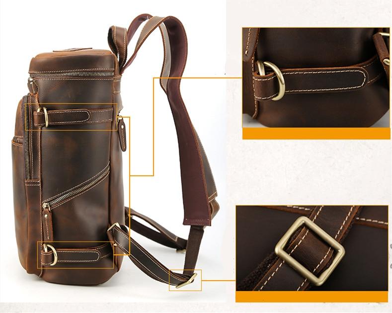 Retro Handmade Vintage Leather School Backpack