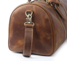 Load image into Gallery viewer, Brown Weekender Large Leather Duffle Bag
