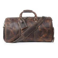 Load image into Gallery viewer, Brown Weekender Large Leather Duffle Bag
