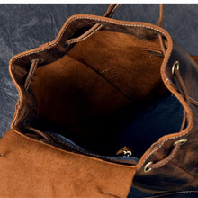 Load image into Gallery viewer, Vintage Leather School Travel Backpack Rucksack
