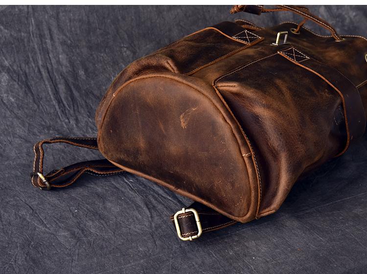 Vintage Leather Travel Backpack Rucksack