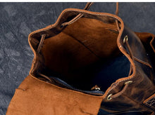 Load image into Gallery viewer, Vintage Leather School Travel Backpack Rucksack
