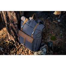 Load image into Gallery viewer, Retro Roll-top Canvas Backpack

