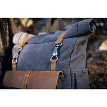 Load image into Gallery viewer, Retro Roll-top Canvas Backpack
