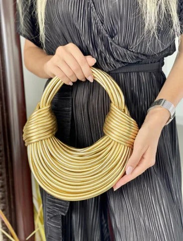 Genuine Leather Double Knot Bag